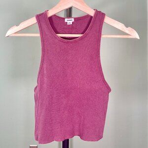 Garage Dark Dusty Pink Ribbed Tank / Crop Top - Women's Size S